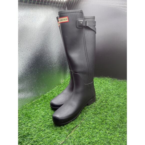 Hunter- Tall Rain Boots- Black- Size 6W - Picture 8 of 10
